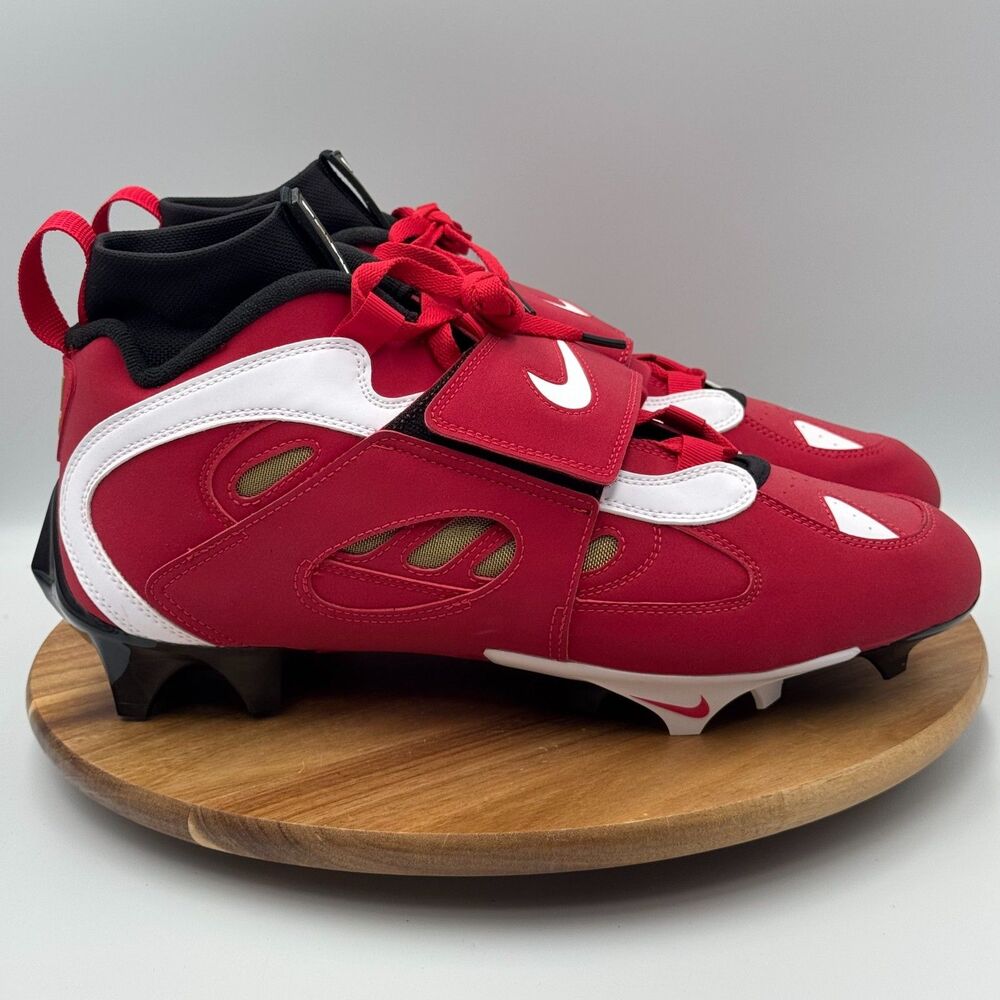 NIKE Diamond Turf DT 2 TD Football Cleats Red White Black IF4807-001 Men's Sz 12